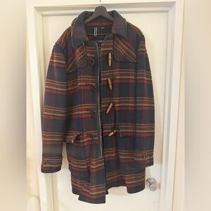 Men’s Tommy Hilfiger Plaid Duffle/Toggle Coat XL